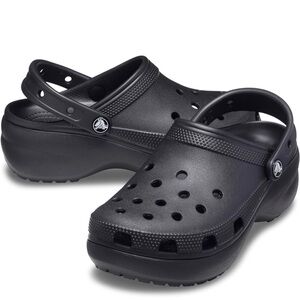 CROCS Classic Platform Clogs in Black